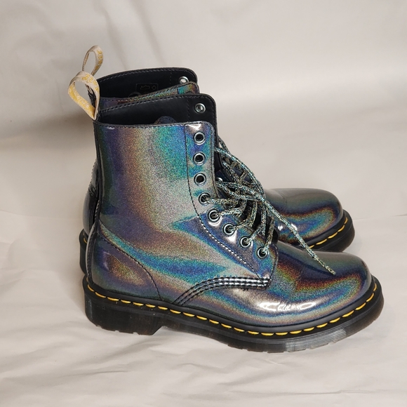 Dr. Martens Shoes - Dr. Martens Womens 1460 Vegan Pascal Boots Gunmetal Prysm NWOB